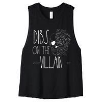 Dibs On The Villain Spicy Books Women Smutty Merch Romantasy Women's Racerback Cropped Tank