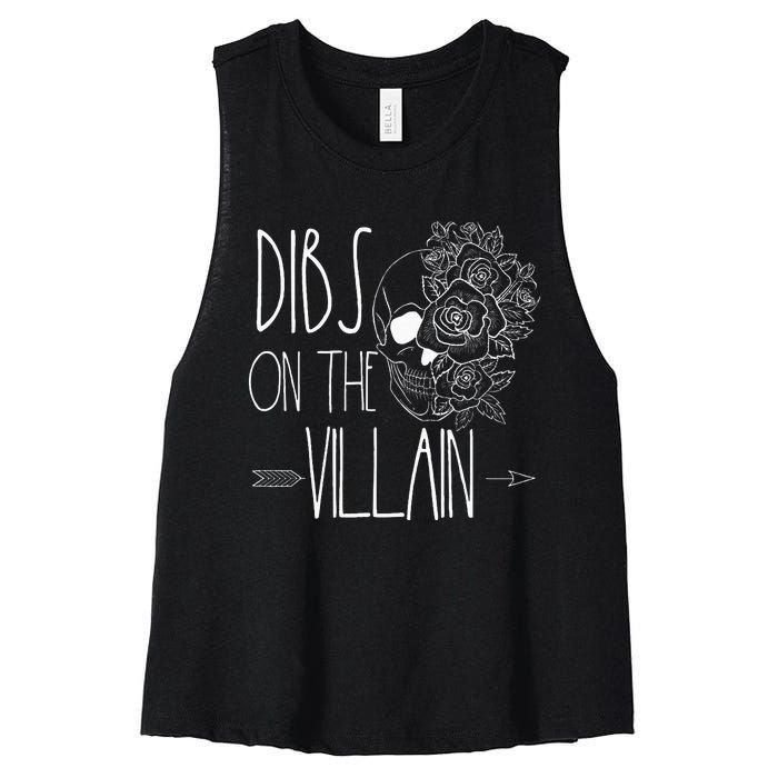 Dibs On The Villain Spicy Books Women Smutty Merch Romantasy Women's Racerback Cropped Tank