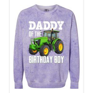 Daddy Of The Birthday Boy Family Tractors Farm Trucks Bday Colorblast Crewneck Sweatshirt