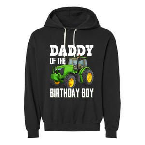 Daddy Of The Birthday Boy Family Tractors Farm Trucks Bday Garment-Dyed Fleece Hoodie