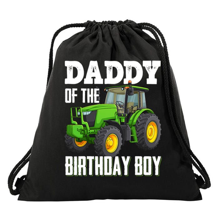 Daddy Of The Birthday Boy Family Tractors Farm Trucks Bday Drawstring Bag