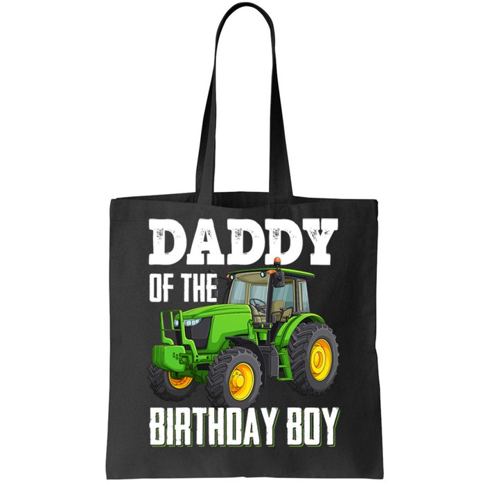 Daddy Of The Birthday Boy Family Tractors Farm Trucks Bday Tote Bag