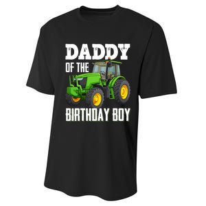 Daddy Of The Birthday Boy Family Tractors Farm Trucks Bday Performance Sprint T-Shirt