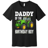 Daddy Of The Birthday Boy Family Tractors Farm Trucks Bday Premium T-Shirt