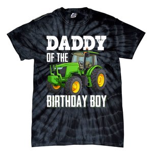 Daddy Of The Birthday Boy Family Tractors Farm Trucks Bday Tie-Dye T-Shirt