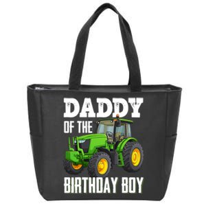 Daddy Of The Birthday Boy Family Tractors Farm Trucks Bday Zip Tote Bag