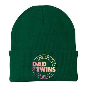 Dad of Twins Funny New Dad To Be Tired Love Proud Cute Knit Cap Winter Beanie