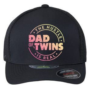 Dad of Twins Funny New Dad To Be Tired Love Proud Cute Flexfit Unipanel Trucker Cap