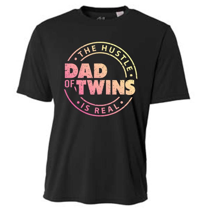 Dad of Twins Funny New Dad To Be Tired Love Proud Cute Cooling Performance Crew T-Shirt