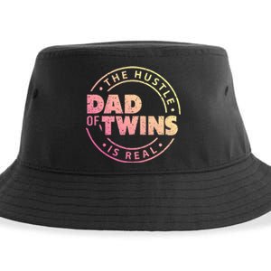 Dad of Twins Funny New Dad To Be Tired Love Proud Cute Sustainable Bucket Hat