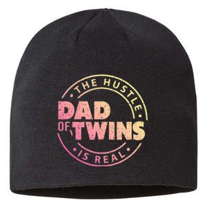 Dad of Twins Funny New Dad To Be Tired Love Proud Cute Sustainable Beanie