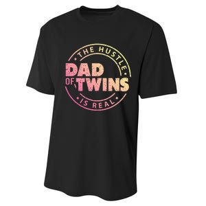 Dad of Twins Funny New Dad To Be Tired Love Proud Cute Performance Sprint T-Shirt