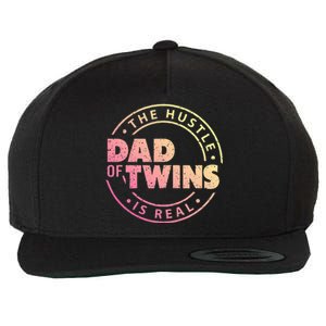 Dad of Twins Funny New Dad To Be Tired Love Proud Cute Wool Snapback Cap