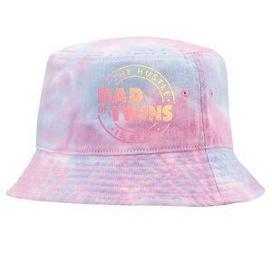 Dad of Twins Funny New Dad To Be Tired Love Proud Cute Tie-Dyed Bucket Hat