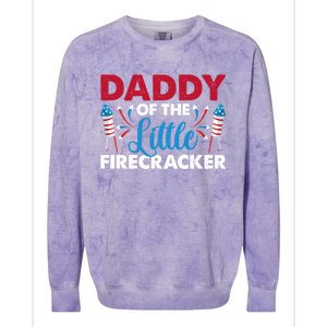 Daddy Of The Little Firecracker 4th Of July Birthday Party Gift Colorblast Crewneck Sweatshirt