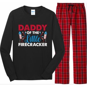 Daddy Of The Little Firecracker 4th Of July Birthday Party Gift Long Sleeve Pajama Set