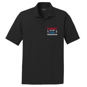 Daddy Of The Little Firecracker 4th Of July Birthday Party Gift PosiCharge RacerMesh Polo