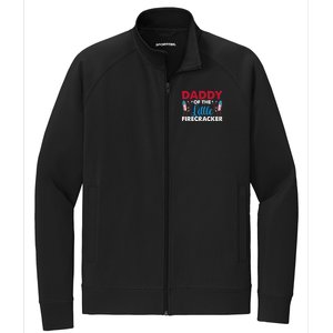 Daddy Of The Little Firecracker 4th Of July Birthday Party Gift Stretch Full-Zip Cadet Jacket