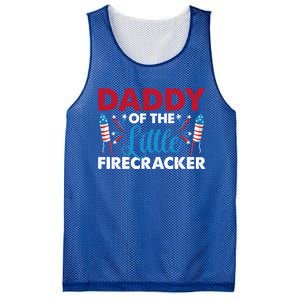 Daddy Of The Little Firecracker 4th Of July Birthday Party Gift Mesh Reversible Basketball Jersey Tank