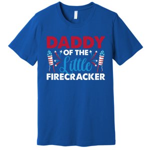 Daddy Of The Little Firecracker 4th Of July Birthday Party Gift Premium T-Shirt