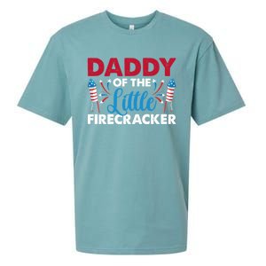 Daddy Of The Little Firecracker 4th Of July Birthday Party Gift Sueded Cloud Jersey T-Shirt