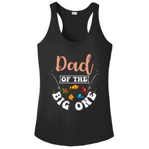 Dad Of The Big One Fishing Birthday Party Bday Celebration Ladies PosiCharge Competitor Racerback Tank