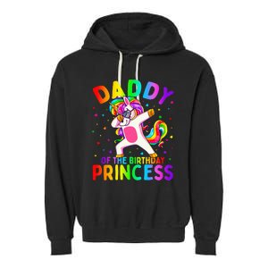 Daddy of the Birthday Princess Dabbing Unicorn Dad Garment-Dyed Fleece Hoodie