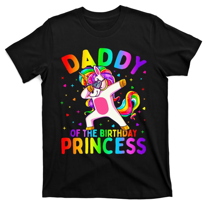 Daddy of the Birthday Princess Dabbing Unicorn Dad T-Shirt