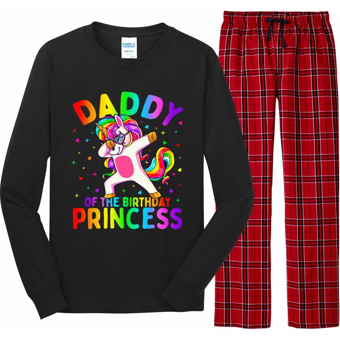 Daddy of the Birthday Princess Dabbing Unicorn Dad Long Sleeve Pajama Set