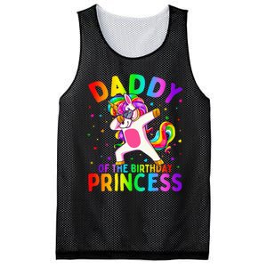 Daddy of the Birthday Princess Dabbing Unicorn Dad Mesh Reversible Basketball Jersey Tank