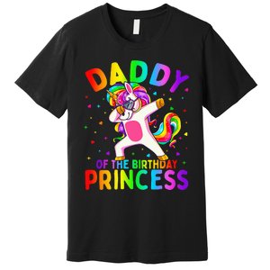 Daddy of the Birthday Princess Dabbing Unicorn Dad Premium T-Shirt