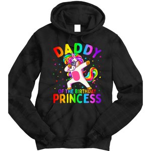 Daddy of the Birthday Princess Dabbing Unicorn Dad Tie Dye Hoodie