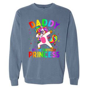 Daddy of the Birthday Princess Dabbing Unicorn Dad Garment-Dyed Sweatshirt