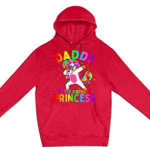 Daddy of the Birthday Princess Dabbing Unicorn Dad Premium Pullover Hoodie