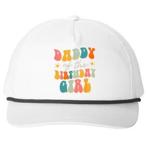 Daddy Of The Birthday Girl Groovy Themed Father Dad Snapback Five-Panel Rope Hat