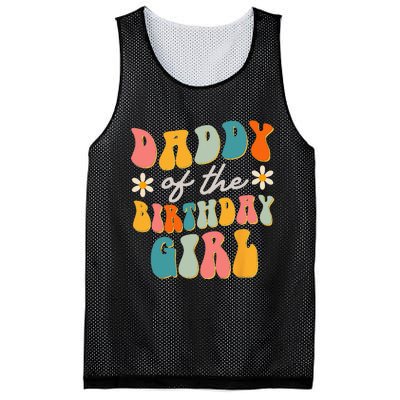 Daddy Of The Birthday Girl Groovy Themed Father Dad Mesh Reversible Basketball Jersey Tank