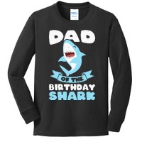 Dad of the Birthday Shark Birthday Kids Long Sleeve Shirt