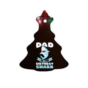 Dad of the Birthday Shark Birthday Ceramic Tree Ornament