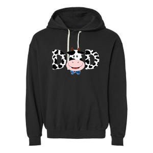 Dad Of The Birthday Mother Cow Farm Cow Dad 1st Garment-Dyed Fleece Hoodie