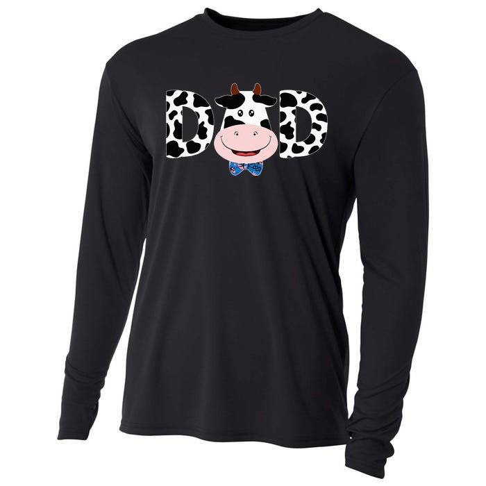 Dad Of The Birthday Mother Cow Farm Cow Dad 1st Cooling Performance Long Sleeve Crew