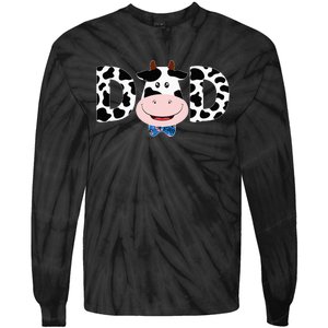 Dad Of The Birthday Mother Cow Farm Cow Dad 1st Tie-Dye Long Sleeve Shirt