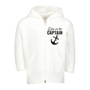 Dibs On The Captain Toddler Zip Fleece Hoodie