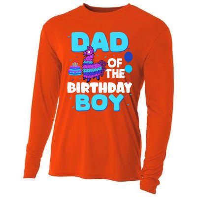 Dad Of The Birthday Boy Llama Dad And Mom Family Party Cooling Performance Long Sleeve Crew