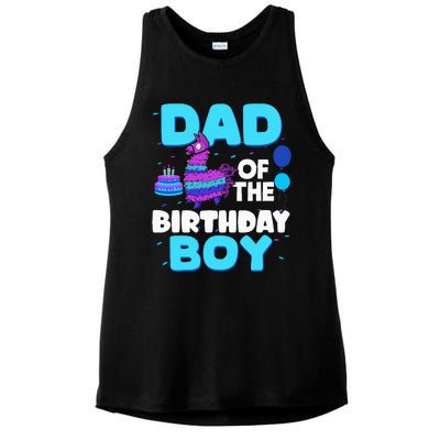 Dad Of The Birthday Boy Llama Dad And Mom Family Party Ladies PosiCharge Tri-Blend Wicking Tank