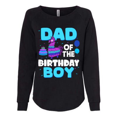 Dad Of The Birthday Boy Llama Dad And Mom Family Party Womens California Wash Sweatshirt