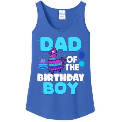 Dad Of The Birthday Boy Llama Dad And Mom Family Party Ladies Essential Tank