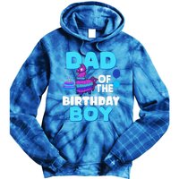 Dad Of The Birthday Boy Llama Dad And Mom Family Party Tie Dye Hoodie