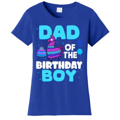 Dad Of The Birthday Boy Llama Dad And Mom Family Party Women's T-Shirt