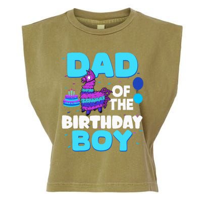 Dad Of The Birthday Boy Llama Dad And Mom Family Party Garment-Dyed Women's Muscle Tee