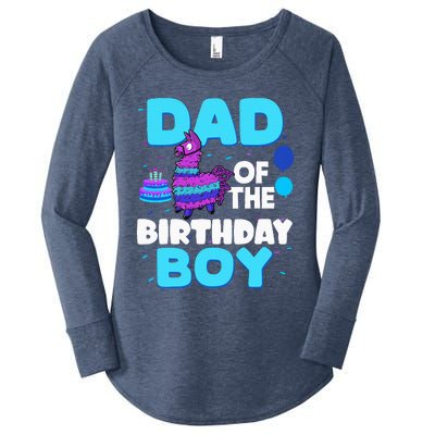 Dad Of The Birthday Boy Llama Dad And Mom Family Party Women's Perfect Tri Tunic Long Sleeve Shirt